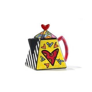  Romero Britto ceramic Butterfly Tea for One Teapot Cup 
