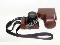 Leather camera case bag for Nikon COOLPIX P100 Brown  