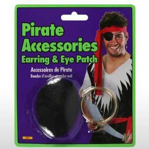  Pirate Eye Patch W/ Earing: Toys & Games