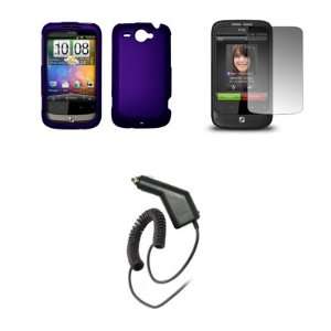  HTC Wildfire   Purple Rubberized Snap On Cover Hard Case 