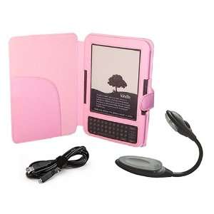  Pink PU Leather Cover Case (3rd Third Generation 6 Kindle Keyboard 