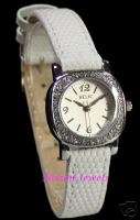 Relic Fossil Womens Crystal Silvertone Watch White NEW  
