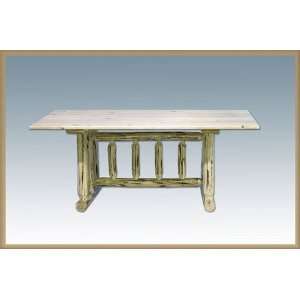  Rustic Log Trestle Dining Table   Montana Collection: Home 