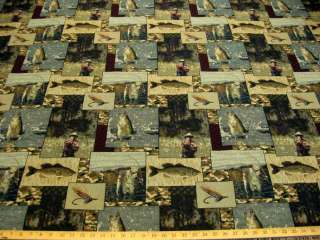 Spring fly fishing tapestry upholstery fabric ft906  