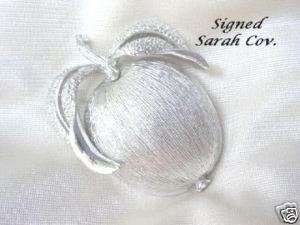Silvertone Apple ADAMS DELIGHT Pin SARAH COVENTRY  