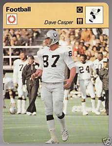 DAVE CASPER Raiders Football SPORTSCASTER CARD 55 01A  