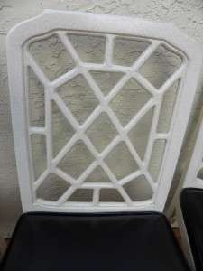 CHINESE CHIPPENDALE OFF WHITE ARM CHAIRS & CHAIRS  
