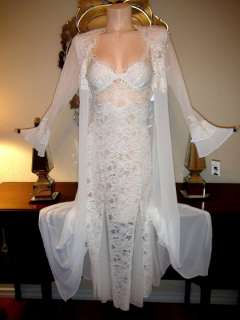 NWT Gown Robe JONQUIL  Nightgown Peignoir Set Lace 
