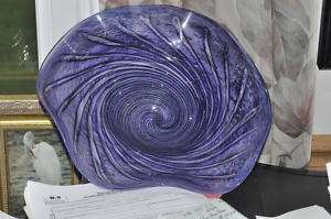 Robert Eickholt Purple Swirl Bowl   Signed   RARE  