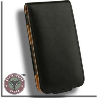 Genuine Leather Flip Case for HTC Droid Incredible BLK  