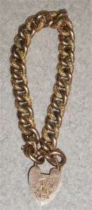 Vintage Victorian Gold Toned Chain Sweetheart Locket Bracelet  