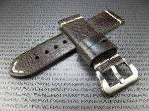   26mm Hand Made LEATHER STRAP Bray Band with White Stitch for PANERAI