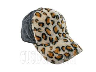 Cheetah Leopard Jaguar Baseball Plush Corduroy Cap Different Colours 