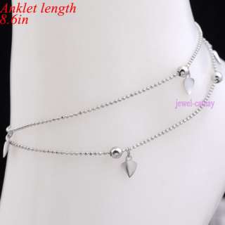 fashion heart bead dangle chain anklet ankle bracelet  