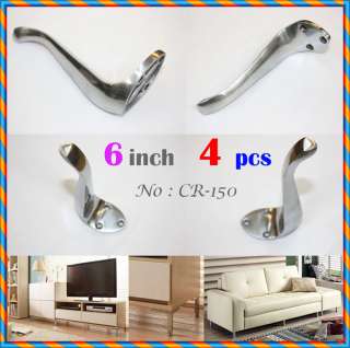 pcs Chrome Metal Feet Furniture Sofa Table Cabinet Corner Legs ★ 6 