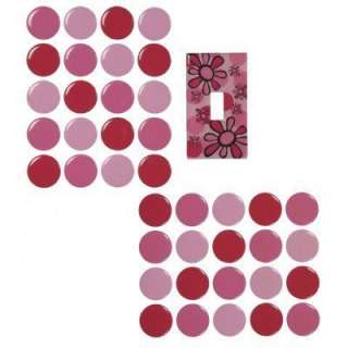 Smart Tiles 1 5/16 in. Pink Peel andStick Deco Dots Wall Applique with 
