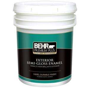 BEHR Premium Plus 5 Gal. Semi Gloss Enamel Medium Base Exterior Paint 