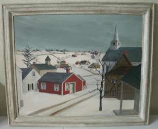 New England Town signed Oil Painting Frances Hooghkirk  