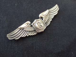 Great WWII US G glider pilot wings. Marked sterling, 3 in length 