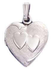   925 Sterling Silver 2 Photo Heart Locket Necklace Pendant Charm  