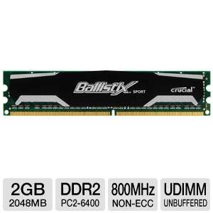 Crucial Ballistix BLS2G2D80EBS1S00 Desktop Memory Module   2GB, DDR2 