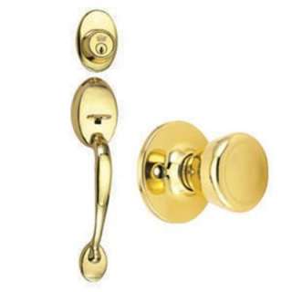 Design HouseCoventry Polished Brass Handleset with Tulip Knob Interior 