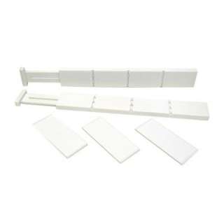   in. to 21 in. Expandable Plastic Kitchen Drawer Dividers 5 Piece Set