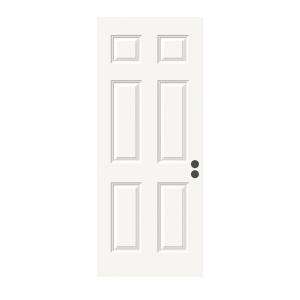   32 in. x 80 in. Steel White 6 Panel Entry Door 45529 