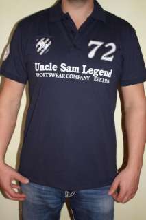 Uncle Sam Polo Shirt Blau Gr. L, Gr. XL  