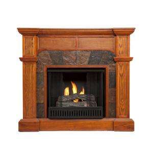   Enterprises CartwrightMission Oak Convertible Slate Gel Fuel Fireplace