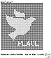 DOVE   PEACE Filet Crochet Pattern  