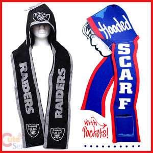 NFL Oakland Raiders Hooded Knit Scarf w/Pocket  