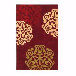   Decorators Collection ChadwickRound Burgundy/Gold 5 Ft. Round Area Rug