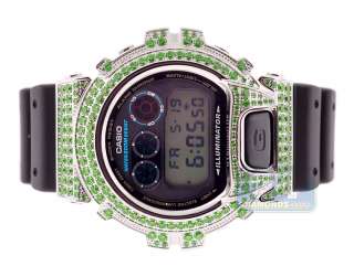 Casio G Shock Custom 2.25 ct Green CZ Iced Out Mens Watch  