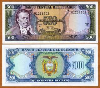 Ecuador, 500 Sucres, 1984, P 124, UNC   PRE   $USD  