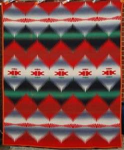   Vintage 30s Beacon Ombre Antique Camp Trade Blanket ~INDIAN DESIGN