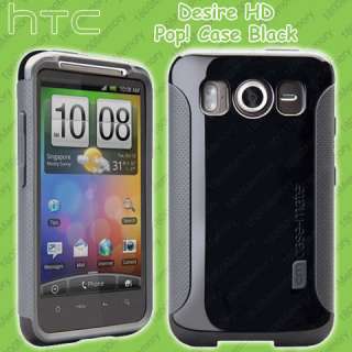 Case Mate Pop! Case for HTC Desire HD A9191 A9192 Phone Black Grey 