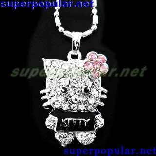 Wholesale 10pc girls HelloKitty Crystal Necklace KC98  
