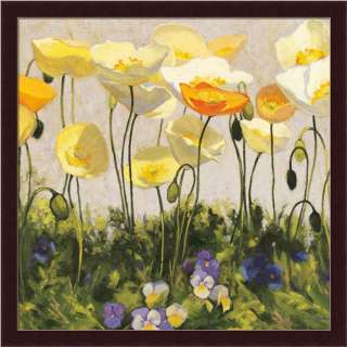 Poppies and Pansies II by Shirley Novak Purple Yellow Modern Floral 