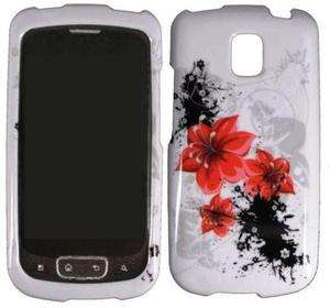 LG Optimus One P500H RED LILY Faceplate Protector Snap On Cellphone 