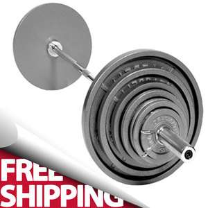 TROY USA Sports Olympic 300 lb Weight & 7 foot Bar Set  