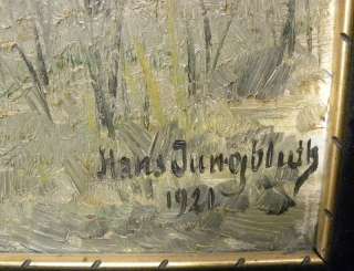Hans Jungbluth Landschaft mit See, Öl auf Karton 1921 im Rahmen 