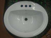 Oval Bathroom Sink Lav 20 x 18 White Drop In  
