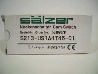 NEW SALZER S213 CAM ROTARY DRUM SWITCH 15A 600 VAC NIB  