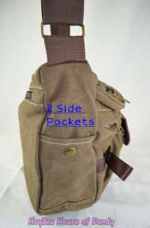 Casual Canvas Medium Size Shoulder Messenger Bag  Brown  