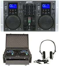GEMINI CDM 3200 DUAL DJ CD PLAYER/MIXER+CASE+HEADPHONES 613815561293 