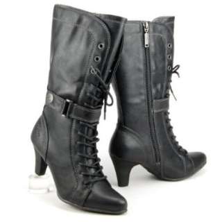 OLIVER Damen Winter Stiefel, Schnürung, schwarz  Schuhe 