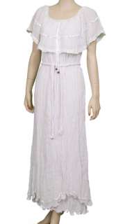 New Love Stitch Off Shoulder Womens Long Dresses White Size L ~  