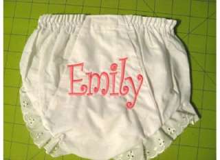 MONOGRAMMED PERSONALIZED BABY TODDLER DIAPER BLOOMERS  