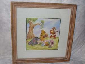   Pooh 1255WT9310 Wood Framed 100 acre Picture Litho Print USA  